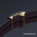 VANNANBA Genuine Leather Belts for men, Fashion Dress Designer Slide Belt for men Automatic Bucklewith Gift Box (Black)