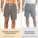 Hardaddy Mens Corduroy Shorts Elastic Waist Drawstring Casual Summer Beach Lounge Short (Green, XL)