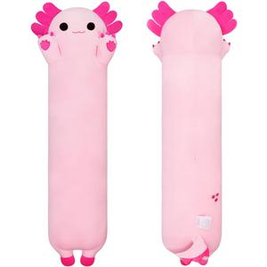 Axolotl Plush Toy, Cute Axolotl Stuffed Animal Soft Long Plushie Body Pillow for Girls and Boys Adults Gifts, 20", Pink