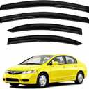 Civic Rain Guards - Window Visors for 2006-2011 Honda Civic 4 Door Sedan Model, Out-Channel Side Window Rain Guards for Civic Accessories, 4PCS, Black, Car Accessories