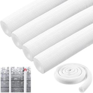Pangda 4 Pcs 6 ft Pipe Insulation Foam Tube Heat Preservation Insulated Foam Anti Slip Tubing Cover Wrap for Water and Air Conditioning Copper Winter(0.98 x 0.59 x 70.8Inch, White)