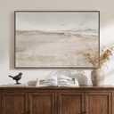 Framed Neutral Coastal Beach Canvas Wall Art, Abstract Landscape Canvas Prints Paintings for Walls, Large Beige Minimalist Pictures Wall Decor for Bedroom Dining Room Bathroom Living Room 24x36 In