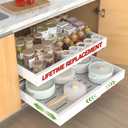 ANTOWIN 1Pack Expandable Pull Out Cabinet Organizer 21" Deep (12.2"-20.5" Width), Slide Out Drawers for Kitchen Cabinets, Roll Out Shelves Adhesive with 3-Layer Steel, for Cabinets Without Lip, White