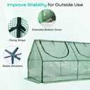 BPS 9x3x3 ft Mini Greenhouse with Green PE Cover UV-Protected Roll-Up Zipper Doors, Ideal for Indoor or Outdoor Use on Raised Garden Beds