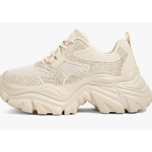 K KIP WOK Chunky Sneakers for Women Fashion Platform White Leather Casual Dad Shoes Comfortable Wedge Walking Sport Sneakers