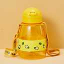MINISO Minions Kids Water Bottle 27 oz Leak Proof Tumbler with Straw, Durable Cup with Lid Plastic Water Bottle with Strap for Kids Toddlers School Travel Sports Home Office Camp Minion Fans BPA-Free