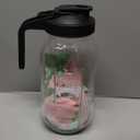 64oz Glass Pitcher Carafes With Handle and Lid, 2 Quart Mason Jar, Large Water Jug, Glass Containers for Fridge, Water Pitcher for Juice, Iced & Sun Tea, Cold Brew Coffee, Homemade Beverage (Black)