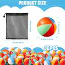 Hungdao 24 Pcs Beach Stress Balls 2.5 Inch Mini Relief Stress Balls Rainbow Pool Game Toys Foam Sports Toys with Storage Bag for Office Gifts Classroom Rewards Birthday Party Favor