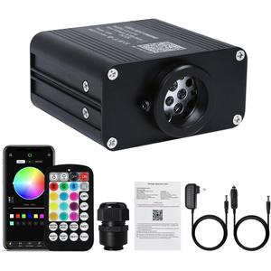 AKEPO Car/Home Small Size 16W Twinkle Fiber Optic Light Engine, RGBW Bluetooth APP Control + Music Activated + 28-Key Remote Control for Car Home Star Headliner