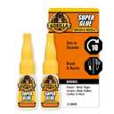 Gorilla Super Glue with Brush & Nozzle Applicator, Clear Glue, 12 Gram (Pack of 2) - All Purpose and Fast Setting for Projects and Repairs