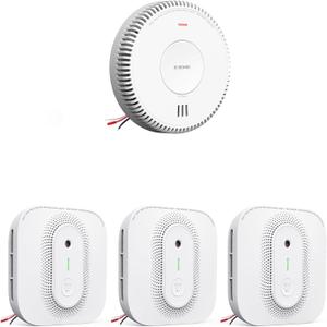 X-Sense Hardwired Combination Smoke and Carbon Monoxide Detector XP04 (Pack of 1) and Hardwired Combination Detector with Voice Location XP02-AR (Pack of 3)
