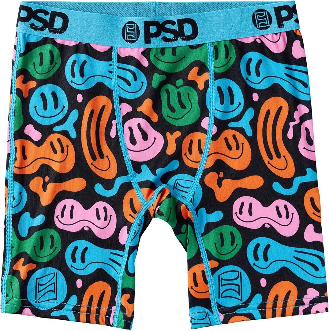 PSD Underwear Boys Boxer Briefs - Animal Print, Comfortable Active Underwear for Boys, Packs & Singles (Medium, Happy Camo)