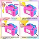 QIPUMP Balloon Pump Electric,110V 600W Balloon Blower Inflator Dual Nozzle Air Pump Balloons Inflator for Decoration, Party, Sport,Gifts:2 Balloon Tying Tools