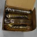 N9R 100PCS Gold Plastic Silverware, Heavy Duty Disposable Cutlery Set for Parties, Disposable Plastic Spoons and Forks Includes 50 Gold Spoons and 50 Forks for Wedding, Birthday, Dinner