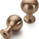 Asidrama 10 Pack Champagne Bronze Kitchen Cabinet Knobs Dresser Knob Drawer Knobs Cabinet Hardware Zinc Knob for Dresser Drawers (Single Hole Knob)