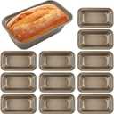 12 Pieces Mini Loaf Pans for Baking Bread Nonstick Carbon Steel Baking Bread Pan Baking Bread Tins Meatloaf Pan for Home Oven Baking 6.1 x 3.5 x 1.7 Inches
