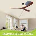 IVYROLL Cobweb Duster with Extension Pole, Spider Web Brush & Ceiling Cleaning Kit, 100" Microfiber Feather Duster Cleaner with Washable Head for Ceiling Fan, Furniture, Home