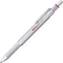 rOtring 600 3-in-1 Multicolor Pen and Mechanical Pencil, Switches Between 2 Ballpoint Pen Fine Point Tips (Black and Red Ink) and 1 Mechanical Pencil Tip (0.5mm Lead), Silver Barrel