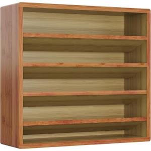 Orimade 4 Tier Spice Rack Organizer for Cabinet, Freestanding Bamboo Seasoning Rack for Countertop, Cupboard, Pantry, Kitchen, 13.18 x 4.13 x 12.2 inches(Spice Jars Not Included), Bronze (Walnut Stain)