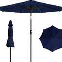 AreShark 9 FT Patio Umbrella for Outdoor, Outdoor Umbrella with Push Button Tilt and Crank, Outdoor Patio Umbrellas with 8 Sturdy Ribs for Market, Garden, Deck, Backyard, Pool (Navy)