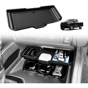 Muslogy Compatible with Nissan Frontier 2022-2025 2026 Accessories Center Console Organizer for Under Climate Controls Interior Storage Divider Tray