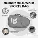 Smartway Tennis Bag for Men Women, 6 Rackets Large Racquet Bag with Shoe Compartment & Insulated Pocket, Waterproof Gym Backpack & Sports Duffel for Pickleball, Training and Daily Use