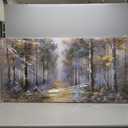 Ateliart Landscpae Wall Art Tree Canvas Painting Bedroom, Nature Forest Bedroom Wall Decor Textured Framed Picture Artwork Oversize Extra Large Home Office Dining Room Kitchen 58"x29"