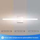 Combuh 24Inch LED Bathroom Vanity Light Bar, Color Changing 3CCT Dimmable Shining Over Mirror Lighting Fixture, Indoor Wall Sconces Modern 14W Chrome