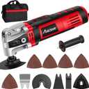 AVID POWER Oscillating Tool, 3.5-Amp Oscillating Multi Tool with 4.5 Oscillation Angle, 6 Variable Speeds and 13pcs Saw Accessories, Auxiliary Handle and Carrying Bag (Red)
