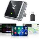 Wireless CarPlay Adapter for iPhone Only, with USB-C | Zero-Latency Auto-Connect GPS, Easy Wired-to-Wireless Conversion for Apple CarPlay, Works with Factory Wired CarPlay, Gray
