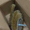 3PC Brass Coated Wire Wheel Brush Kit for Drill, Crimped Cup Brush with 1/4-Inch Shank, 0.13mm Coated Brass Wire Brushes, for Fast Removal of Rust, Paint and Scale from Metal and Wood