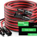 33Ft Solar Panels Extension Cables, 6mm PV Cable with Male and Female Connectors, IP68 Waterproof, 10AWG Solar Wire