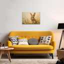 QIXIANG Bunny Canvas Wall Art Rabbit in Flower Field Picture Wall Decor Farm Animals Poster Art Easter Painting Artwork Bedroom Decor Framed(Yellow,16.00" x 24.00")
