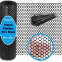 Plastic Chicken Wire Mesh - 24 in x 20 ft Black,Comes with 30 Twist Ties, Plastic Wire Mesh Fence for Dogs, Cats & Poultry - Garden Netting & Animal Barrier, Balcony Netting for Pets - WEYHDDTL