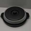 Microwave Splatter Cover for Food with Anti-scald Base Plate,Large Plastic & Silicone Vented Avoid Scalding Collapsible Guard Lid,Kitchen Essential Gadgets for Meal Prep-10.7 Inch (Black)