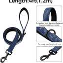 Soft Leather 4ft Dog Collar and Leash Set,Stylish 4ft PU Leather Dog Training Leash, Adjustable Durable Pet Collars with Quick Release Buckle for Large Dogs,Medium Dogs,Terracotta (Blue, 4 feet)