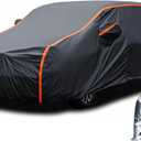 Super Lightweight Mini Van Cover,Large Car Cover Waterproof All Weather,Rain UV Protection Full Exterior Covers Fit MPV 191" to 206" (Size 18: MPV MiniVan (Under 207"), Black(Air Pro))