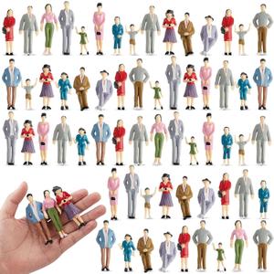 Namalu 98 Pcs 1: 25 Scale Miniature People Figurines Tiny Painted Model Train People Mini Architectural Plastic Small Dollhouse Figures for Projects Diorama Village