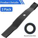 Keycci M136195 Mower Blade Replacement Compatible with John Dee re 54" Cutting Deck Z920 Z925 657 Z915, Replaces TCU30317 TCU30316 M135334 M164016 M144652, 3 Set