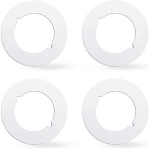 Scar Plate, 2-1/8" Inner Diameter, 3-1/2" Outer Diameter, Fits Under existing lockset to Cover up The Damaged Door (4 Pcs White)