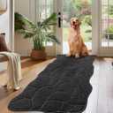 Large Dog Door Mat for Muddy Paws, 22x47 Absorbent Dirt Trapper Long Door Mat, Non-Slip Washable Mud Mat for Dogs, Polyester Microfiber Soft Pet Rug Mat for Entryway, Mud Dog Paws, Patio (Charcoal)