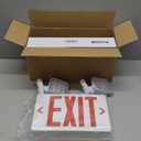 TANLUX Red Exit Sign With Emergency Lights, LED Light With Battery Backup, UL Listed, AC 120/277V, Commercial Combo for Business - 2 Pack (White Housing+Red Letter)