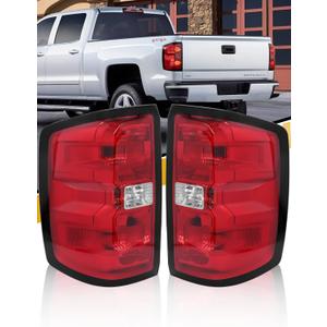 Tail Light Assembly Compatible with Chevrolet Silverado 1500 2500HD 3500HD 2014-2018, GMC Sierra 3500HD 2015-2018 Brake Rear Lamp, Includes Bulbs and Harness, Left and Passenger Side, Pair
