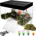 Hanging Turtle Basking Platform, 9.8x6.3x6.3'' Adjustable Aquatic Turtles Ramp Dock,Acrylic Topper Platform Tank Accessories for Baby Turtles,Red Eared Slider (Medium)
