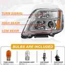 Headlight Assembly Compatible with GMC Terrain 2010 2011 2012 2013 2014 2015, Halogen Headlamp Replacement 84791974 84791975, Set of 2, Bulbs Included, Clear Lens Amber Reflector Pair