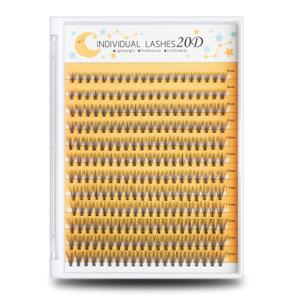 240pcs Individual Lashes Extension, 20D Volume Mix Pack Cluster Lashes, 8-12mm Mix Lengths C Curl 0.07mm Thickness Professional Makeup Individual Cluster Lashes and Apply Under your Lashes