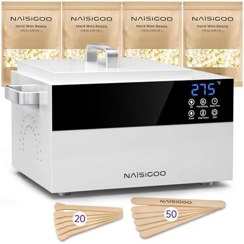 NAISIGOO 5.5 lbs Wax Pot Professional Wax Warmer for Hair Removal, 86-275℉ Smart Adjustable Temp, 5-Min Fast Melting, Digital Large Waxing Pot for Beauty Salon SPA Esthetician NAISIGOO 5.5 lbs Wax Pot Professional Wax Warmer for Hair Removal, 86-275℉ Smart Adjustable Temp, 5-Min Fast Melting, Digital Large Waxing Pot for Beauty Salon SPA Esthetician