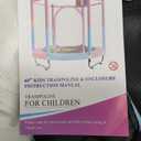 Trampoline for Kids, 60" Toddler Trampoline Indoor Outdoor, 440lbs KidsTrampoline with Enclosure Net, Upgraded Ring Legs with Adjustable Gymnastics Bar, Gifts for Ages 1-8 Boys&Girls (Round, blue-pink)