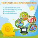 WELLFUNTIME 650W Yellow Air Blower for Inflatable Bounce House, Water Slide, Jumping Castle, Inflatable Screen and Inflatable Tent, Dual Use for Yard Leaf Blowing