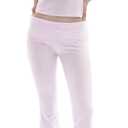 PUMIEY Women's 2 Piece Lounge Sets Short Sleeve Tops Fold-Over Flare Pants Casual Outfits Matching Set Nap Collection (Heather Pop), S